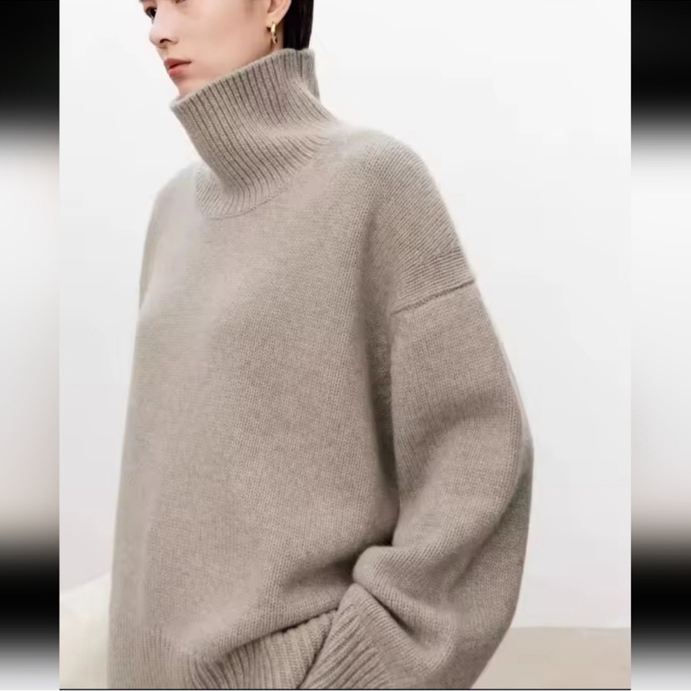 Tuckernuck Wheat Cashmere Wool Blend Turtleneck Sweater